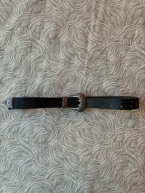 Target Black Women's Belt with Ornate Silver Buckle